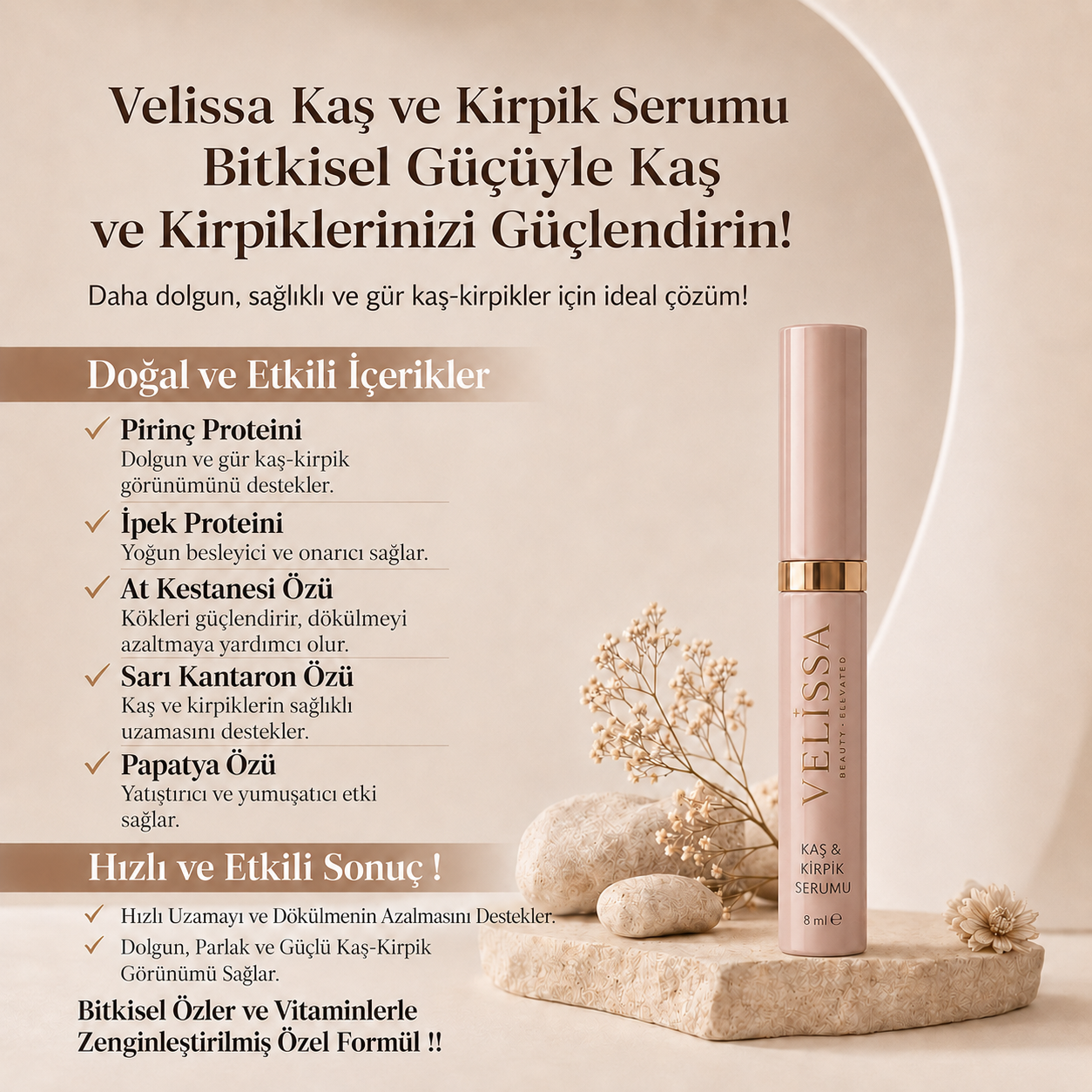 Velissa™ Kaş & Kirpik Güçlendirici Bakım Serumu