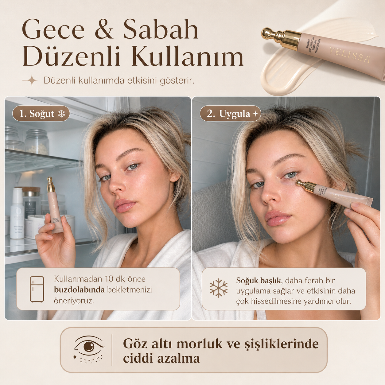 Velissa™ Titreşim Masajlı Göz Altı Bakım Kremi